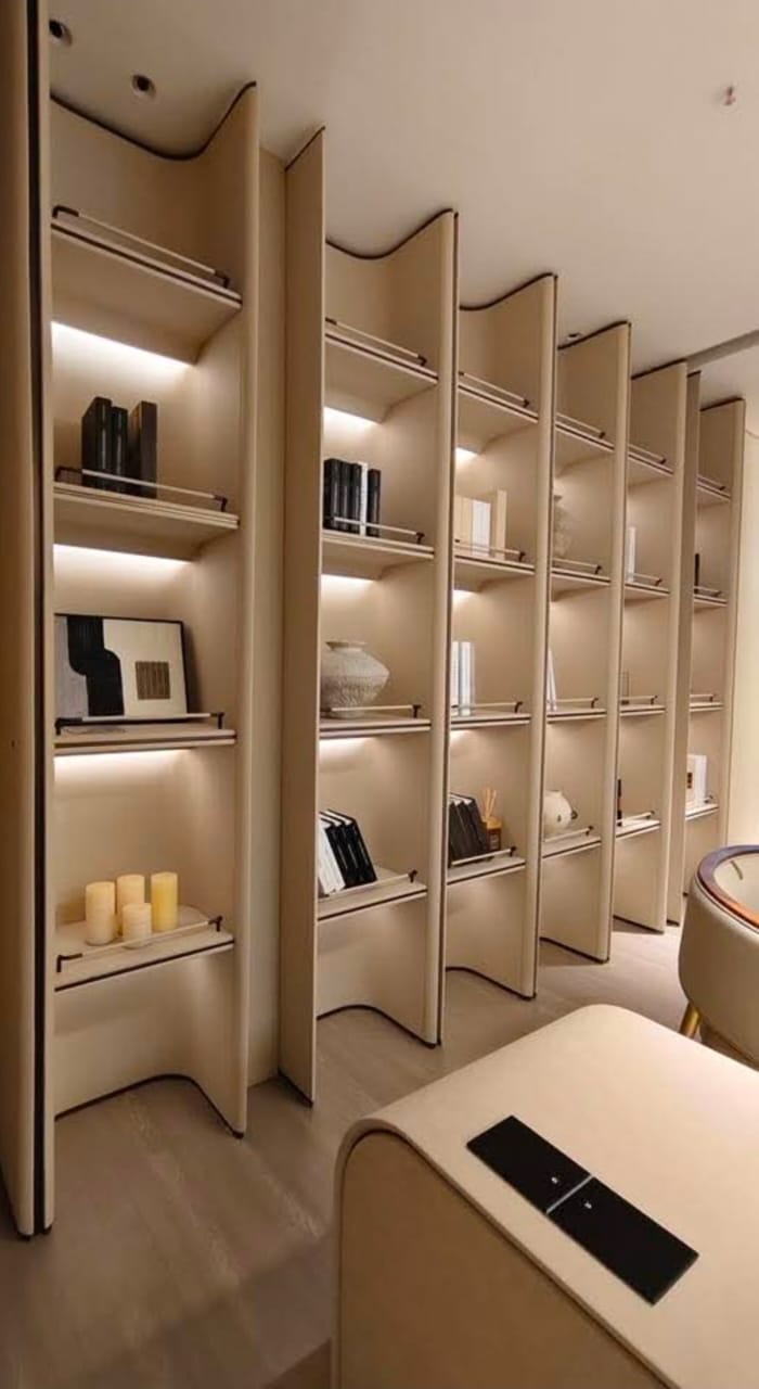 Custom wooden display shelves